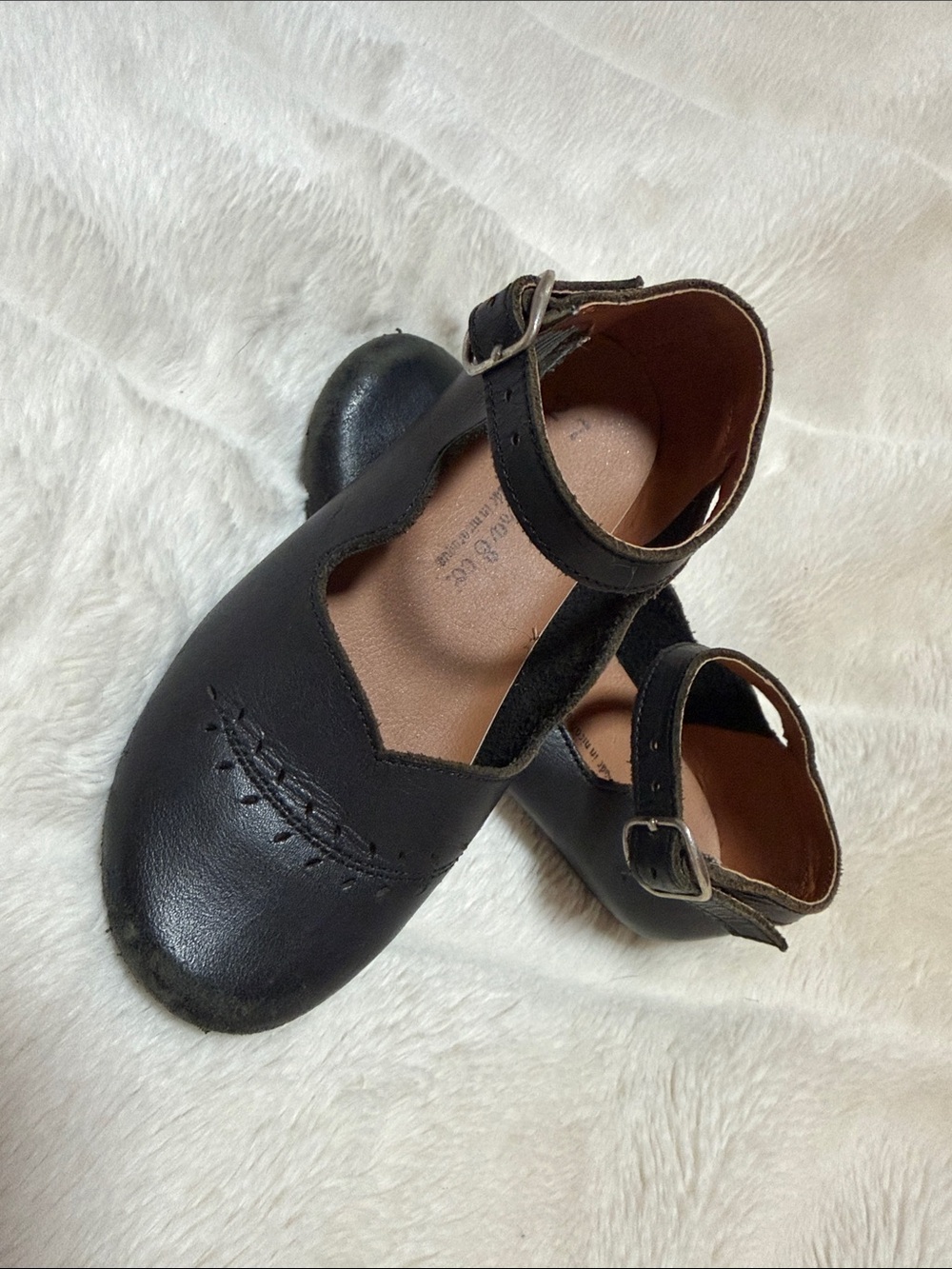 Girls' Black Mary Jane Dress Shoes with Buckle Strap